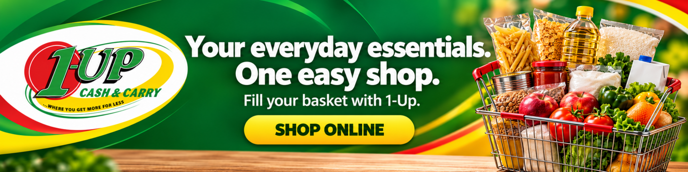 Your everyday essentials. One easy shop. Shop Food Essentials at 1-Up.