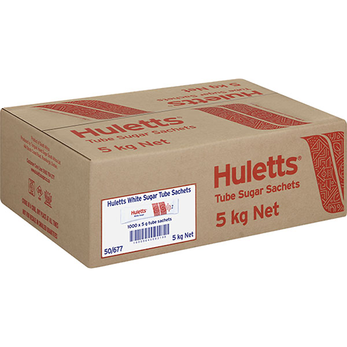 Huletts Sugar Tube Sachets 1000'sx5g 5kg