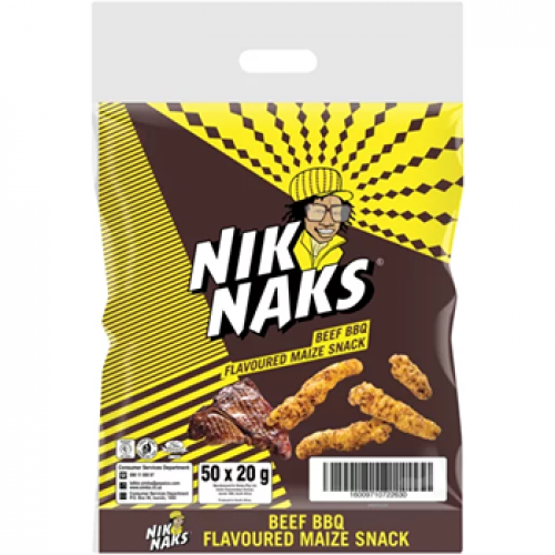 Simba Niknaks Beef BBQ Maize Snack 50x20g