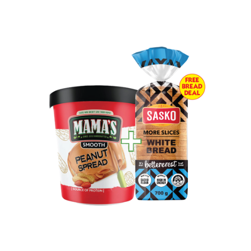Mamas PeanutButter 1kg & Sasko White Bread 700g