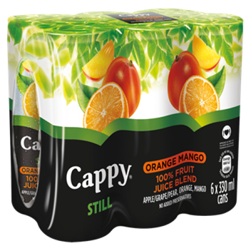 Cappy Still Orange & Mango Fruit Juice Blend Cans 6x330ml