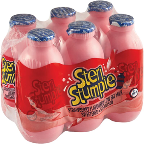 Steri Stumpie Strawberry Flavoured Milk 6x350ml