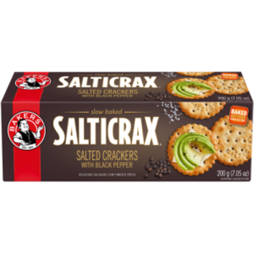 Bakers Salticrax Biscuits Black Pepper 200g