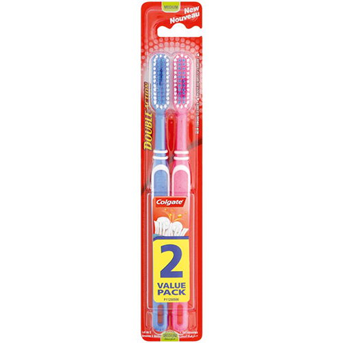 Colgate Double Action Medium Toothbrush 2's