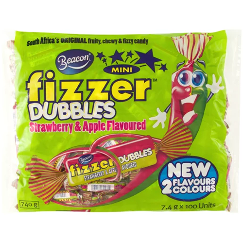 Beacon Mini Fizzers Strawberry & Apple Flavoured 7.4g x100's