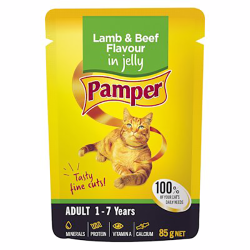 Pamper Fine Cuts Lamb Beef 85g