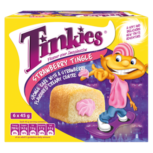 Tinkies Strawberry Tingle Flavoured Creamy Sponge Cake 6's Tinkies Strawberry Tingle Flavoured Creamy Sponge Cake 6's