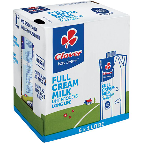 Clover UHT Full Cream Milk 6x1l