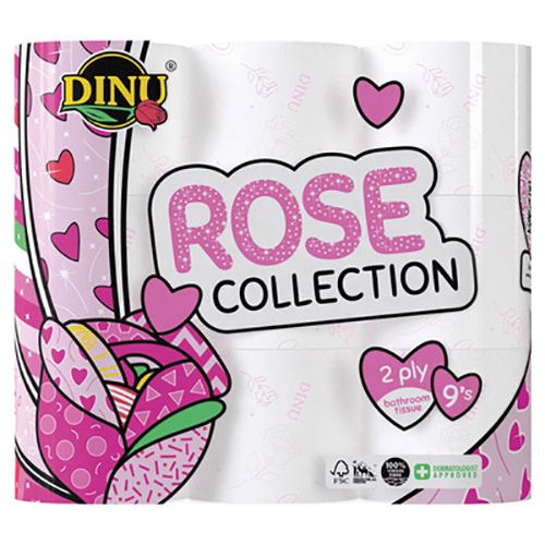 Dinu Rose Collection Toilet Paper Pink 2ply 9's