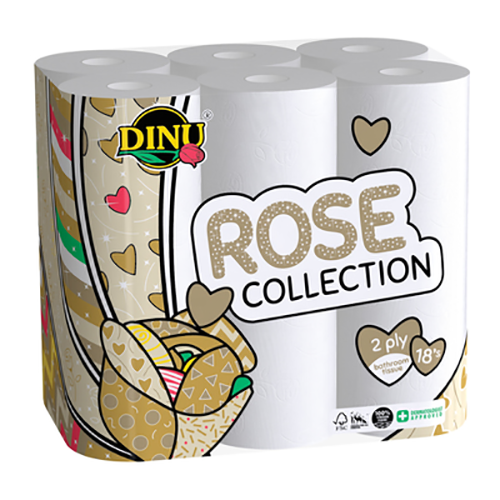 Dinu Rose Collection Toilet Paper White 2ply 18's