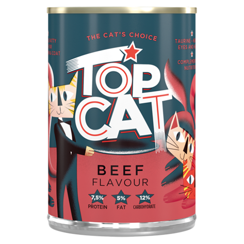 Top Cat Beef Flavoured Cat Food 425g