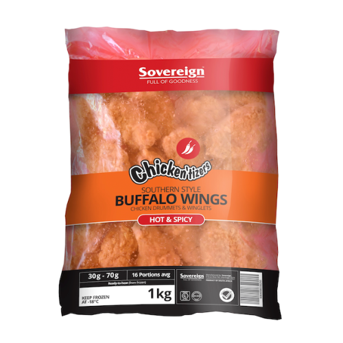 Sovereign Chicken'Tizers Southern Style Buffalo Wings Hot & Spicy 1kg