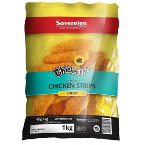 Sovereign Chicken'Tizers Crumbed Cheese Chicken Strips 1kg