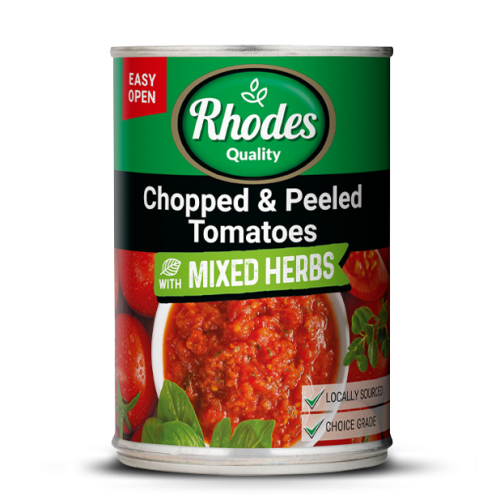 Rhodes Chopped & Peeled Tomatoes With Mixed Herbs 410g