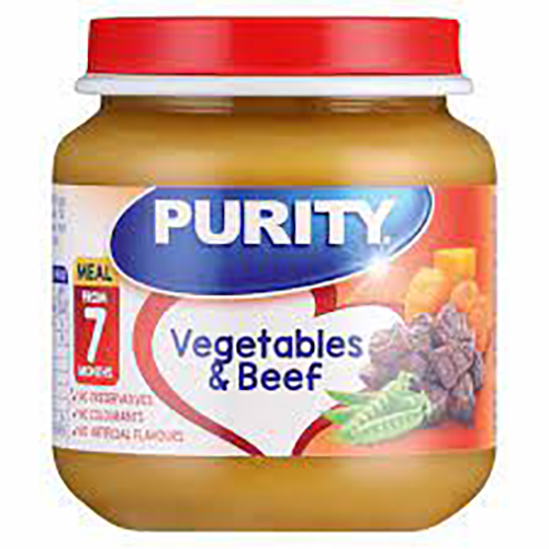 Purity 2nd Foods Vegetables & Beef 125ml