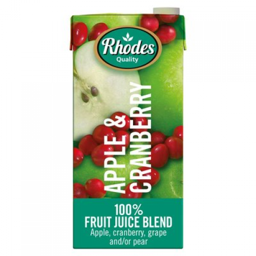 Rhodes 100% Appple Cranberry Fruit Juice 1lt