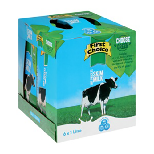 First Choice UHT Skim Milk 6x1lt