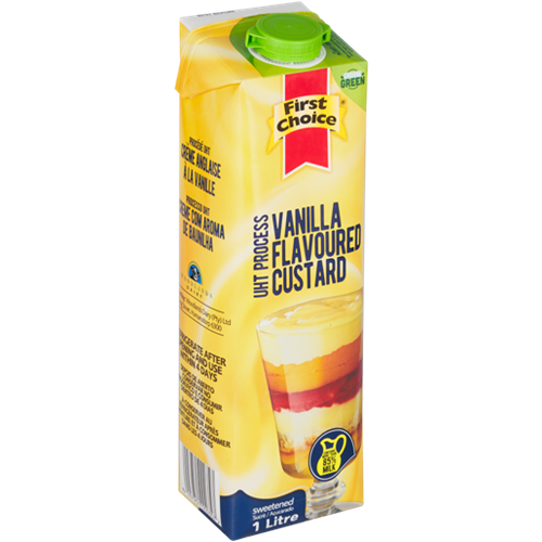 First Choice Vanilla Flavoured UHT Long Life Custard 1lt