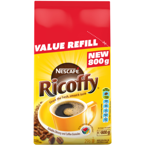 Nescafe Ricoffy Soluble Chicory & Coffee Granules Refill 800g