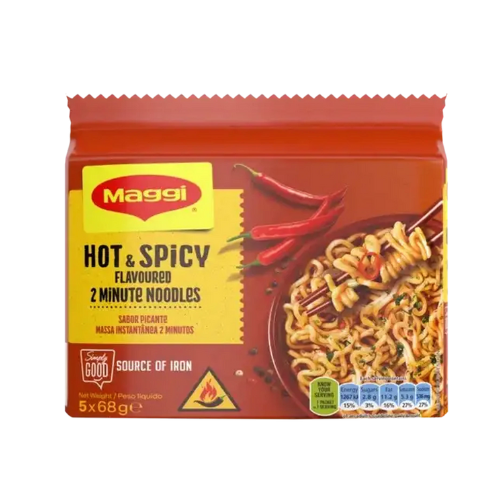 Maggi 2 Minute Noodles Hot & Spicy  5x68g