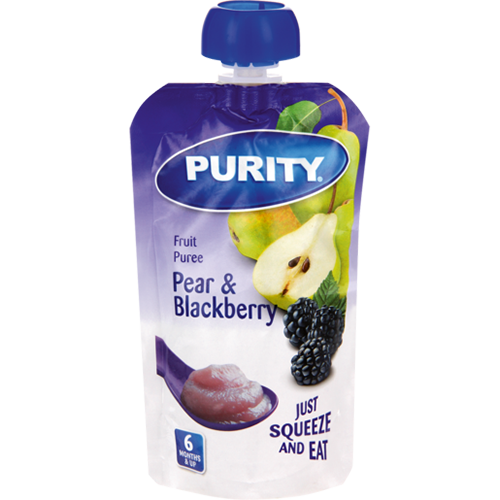 Purity Pouch Pear & Blackberry Fruit Puree 110ml