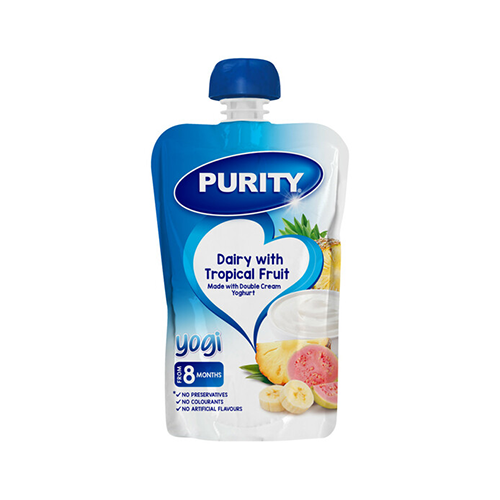 Purity Pouch Dairy With Tropical Fruit 110ml from 6 Months