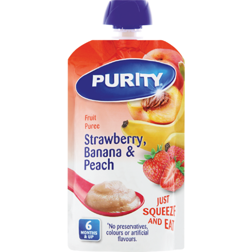 Purity Pouch Strawberry, Banana & Peach 110ml