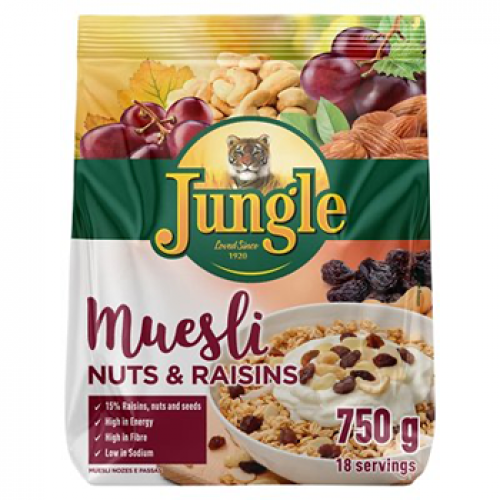 Jungle Muesli Nuts & Raisins Cereal 750g