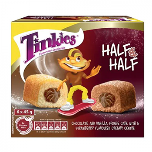 Tinkies Half & Half Chocolate And Vanilla Creamy Sponge Cake 6's