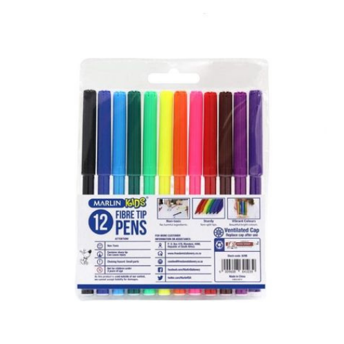 Marlin KidS Fibre Tip Pens 12s