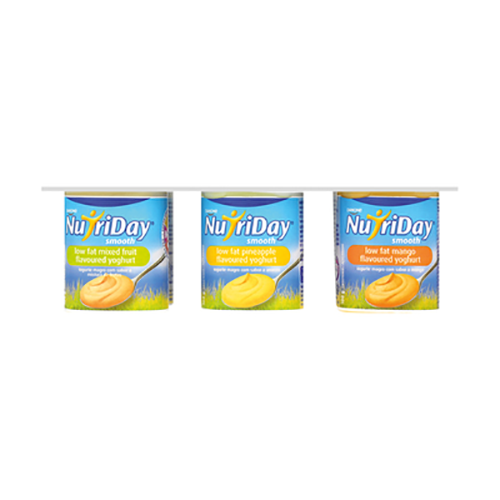 Danone Nutriday Smooth Mix Fruit, Pineapple & Mango Yoghurt 6x100g