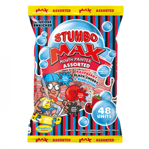 Stumbo Max Mouth Painter Assorted Lollipops 48's