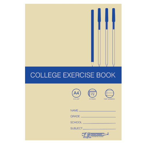 College Exercise Book A4 Faint & Margin 72 Page