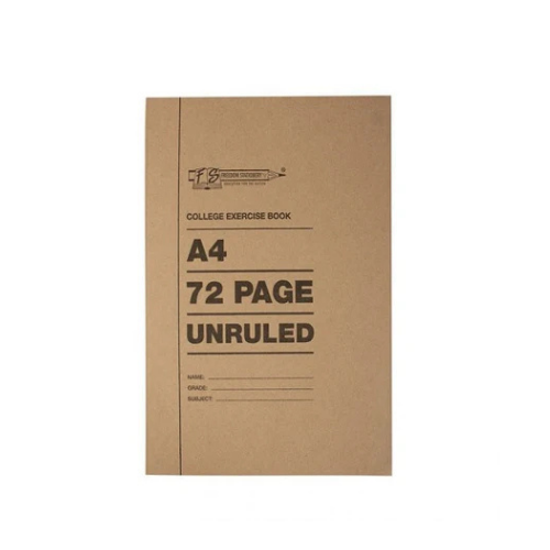 College Exercise Book Unruled 72 Page