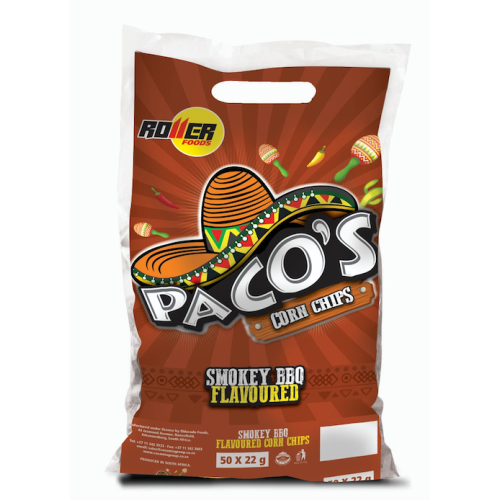 Paco's Corn Chips Smokey BBQ 50x22g