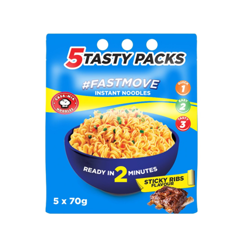 Fastmove 2-Minute Noodles Sticky Ribs 5x70g