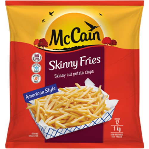 McCain Frozen Skinny Fries Potato Chips 1kg McCain Frozen Skinny Fries Potato Chips 1kg