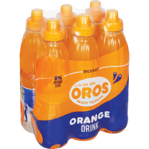 Brookes Oros Ready To Drink Orange Squash Bottles 6x500ml