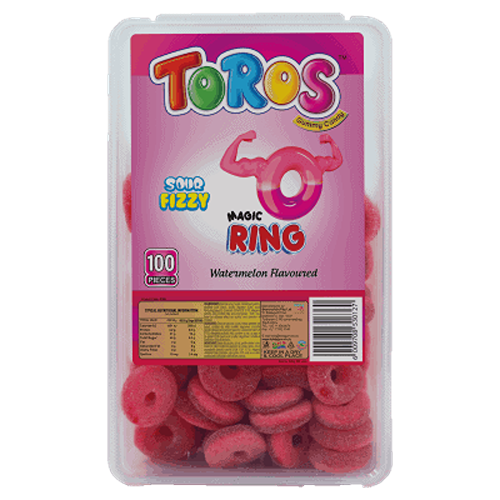 Toros Tub Sour Fizzy Watermelon Rings 94's