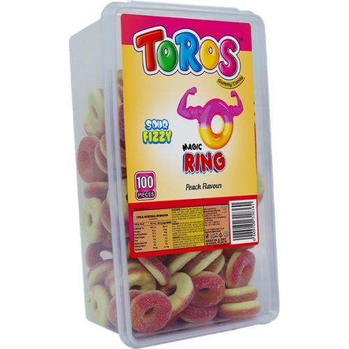 Toros Tub Sour Fizzy Peach Rings 94's