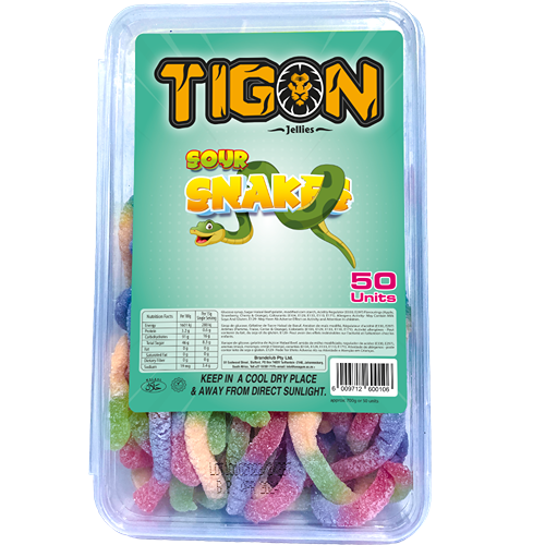 Tigon Assorted Sour Snake Tub 50's