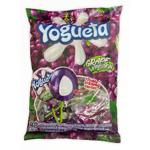 Yogueta Grape Xplosion Lollipops 48's