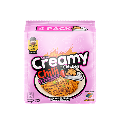 Woppa Noodles Creamy Chilli Chicken Ramen 4x130g