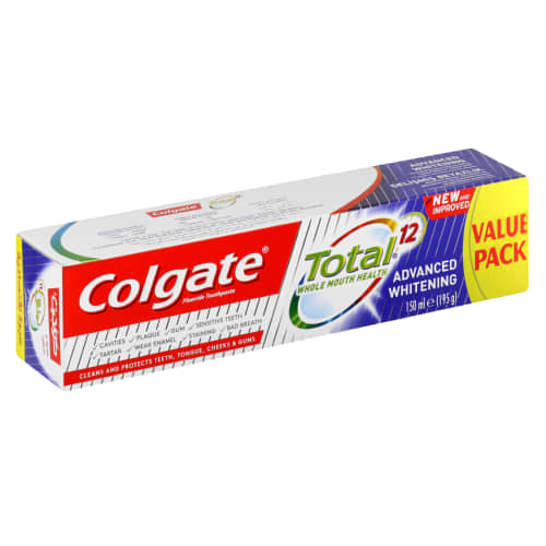 Colgate Total 12 Advanced Whitening, Multibenefit Toothpaste 150ml