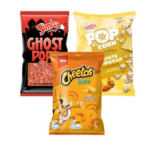 Combo Deal Simba Ghost Pops 100g, Cheetos 100g and Simba Popcorn 90g Any 3