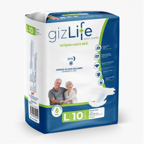 Gizlife Adult Diapers Large 10's