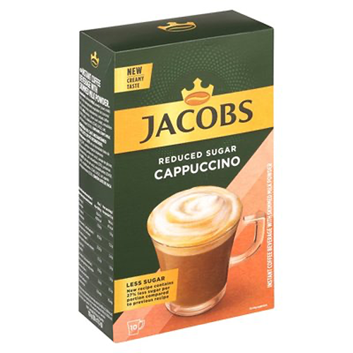 Jacobs Cappuccino Reduced Sugar Instant Cappuccino Stick 11.1g x 10's Jacobs Cappuccino Reduced Sugar Instant Cappuccino Stick 11.1g x 10's