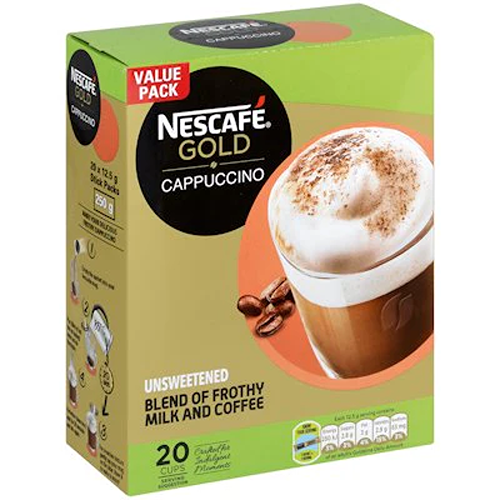 Nescafe Gold Cappuccino Unsweetened Sachets 20's x 12.5g