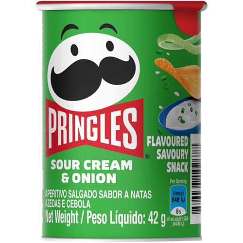 Pringles Sour Cream & Onion Flavoured Chips 42g