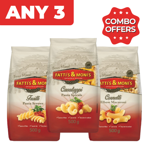 Combo Fatti's & Monis Spaghetti, Macaroni, Penne or Screws  Any 2x500g